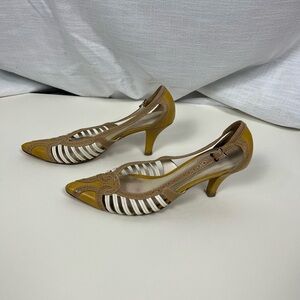Vintage ANTONIO MELANI Leather Heels Boho Western Made in Italy Size 8